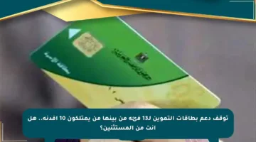 توقف دعم بطاقات التموين لـ13 فئة من بينها من يمتلكون 10 أفدنة.. هل أنت من المستثنين؟